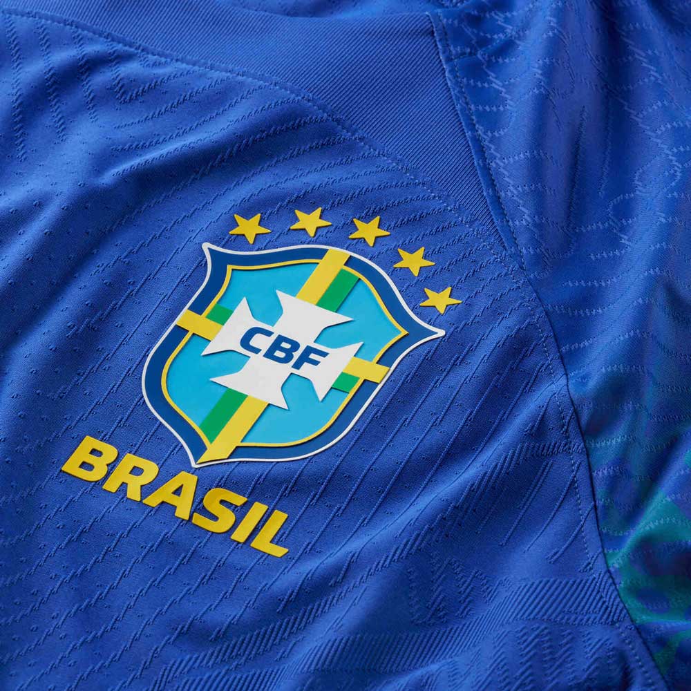 Nike Brazil Neymar Jr. Home Jersey 22/23 w/ World Cup 2022 Patches (Dynamic Yellow/Paramount Blue) Size XXL