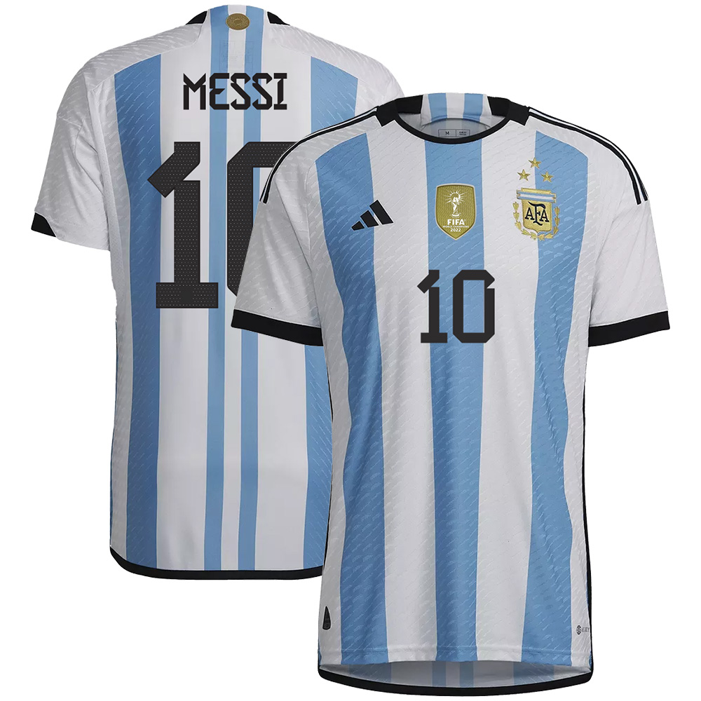 Lionel Messi Argentina Three Star 22/23 Home Jersey by adidas