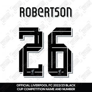 2019-22 Liverpool Home & Third Shirt ROBERTSON#26 Official Football Name  Number Set