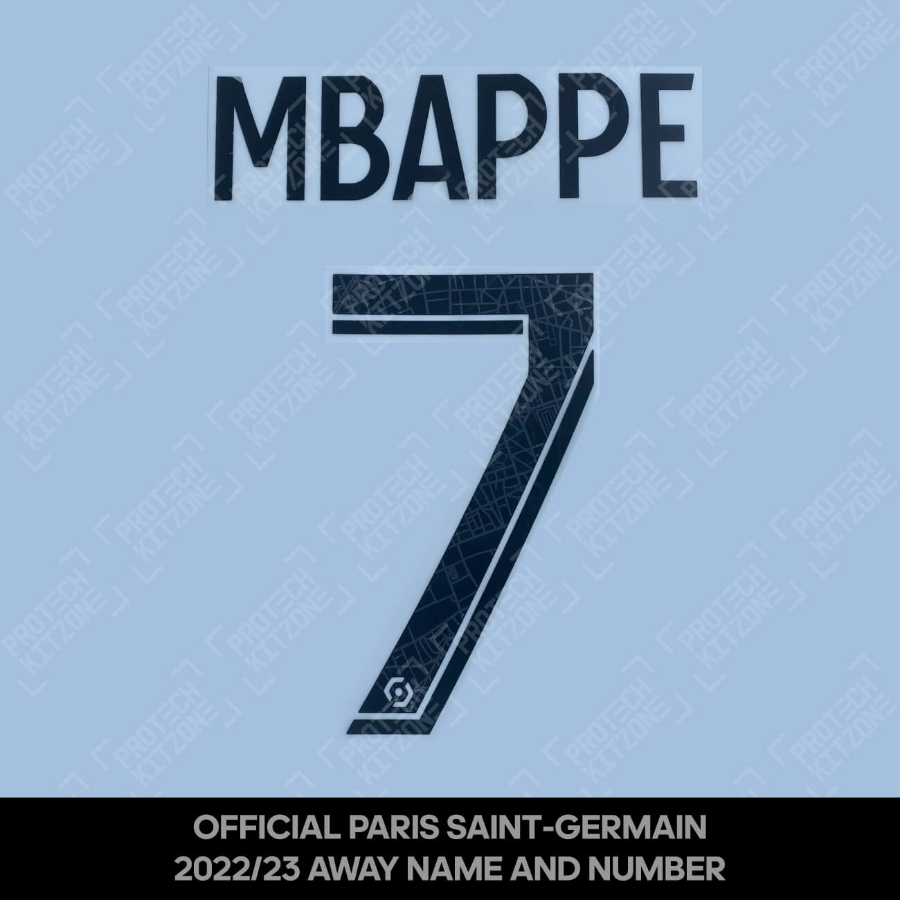 2022-23 PSG Paris Saint Germain Fourth Name Number Set #7 MBAPPE Ligue One  Repro – Kitroom Football