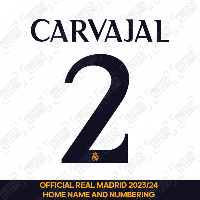 Carvajal 2 (Official Real Madrid CF 2023/24 Home Cup Competition Name and Numbering) 