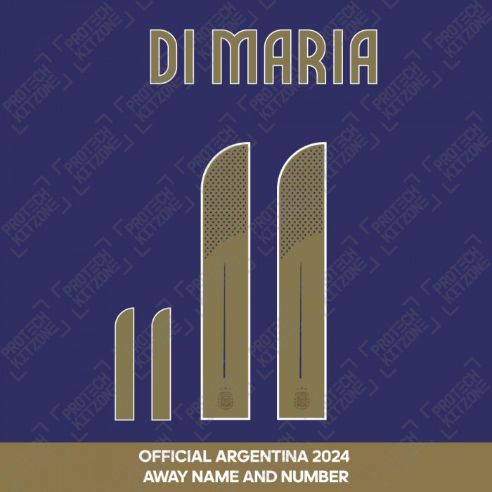 Di Maria 11 - Official Argentina 2024 Away Name and Numbering 