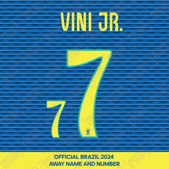 VIni Jr. 7 - Official Brazil 2024 Away Name and Numbering 