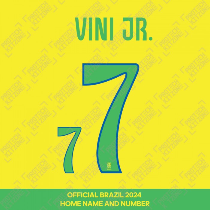 Vini Jr. 7 - Official Brazil 2024 Home Name and Numbering 