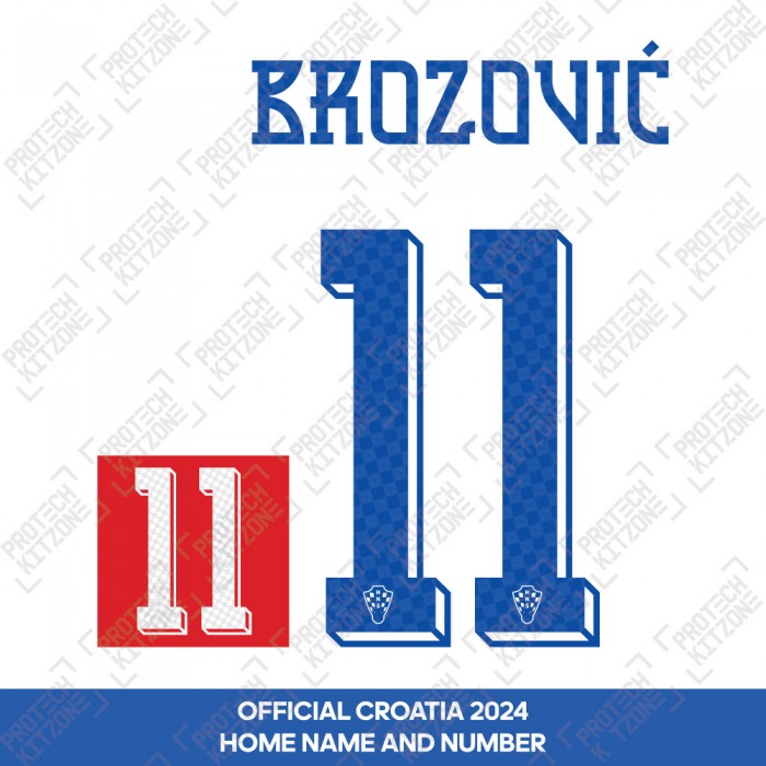 Brozović 11 (Official Croatia 2024 Home Name and Numbering)