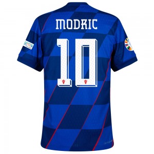 [Player Edition] Croatia 2024 Dri-Fit Adv. Away Shirt With Modrić 10 and Euro 2024 Patches 
