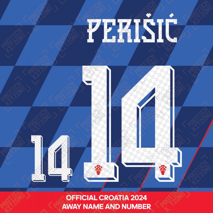 Perišić 14 (Official Croatia 2024 Away Name and Numbering)