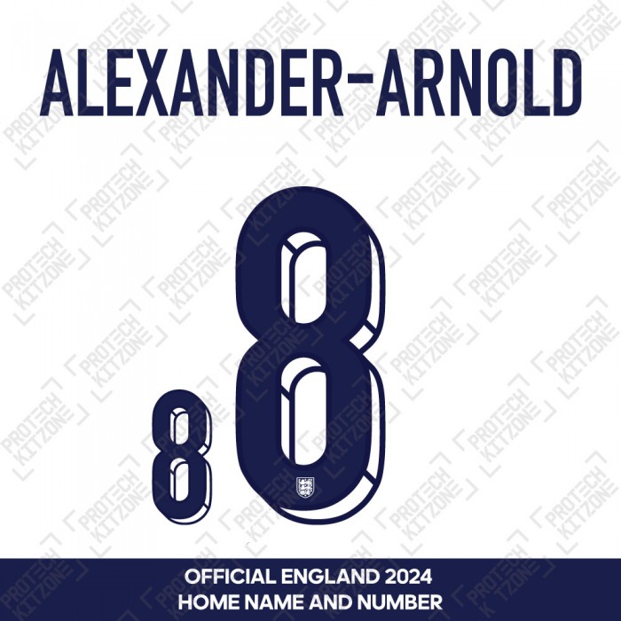 Alexander-Arnold 8 - Official England 2024 Home Name and Numbering