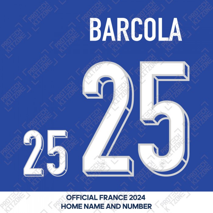 Barcola 25 - Official France 2024 Home Name and Numbering