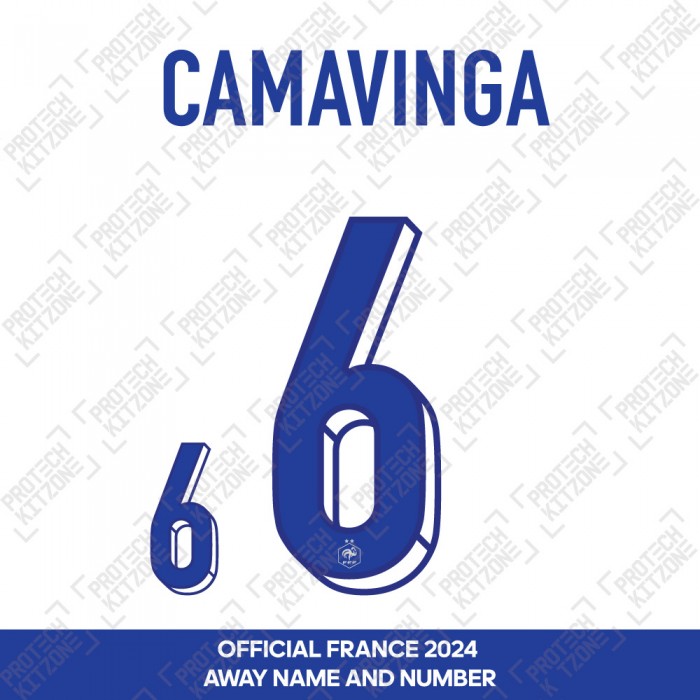 Camavinga 6 - Official France 2024 Away Name and Numbering