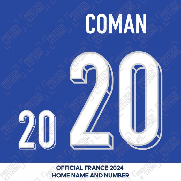 Coman 20 - Official France 2024 Home Name and Numbering