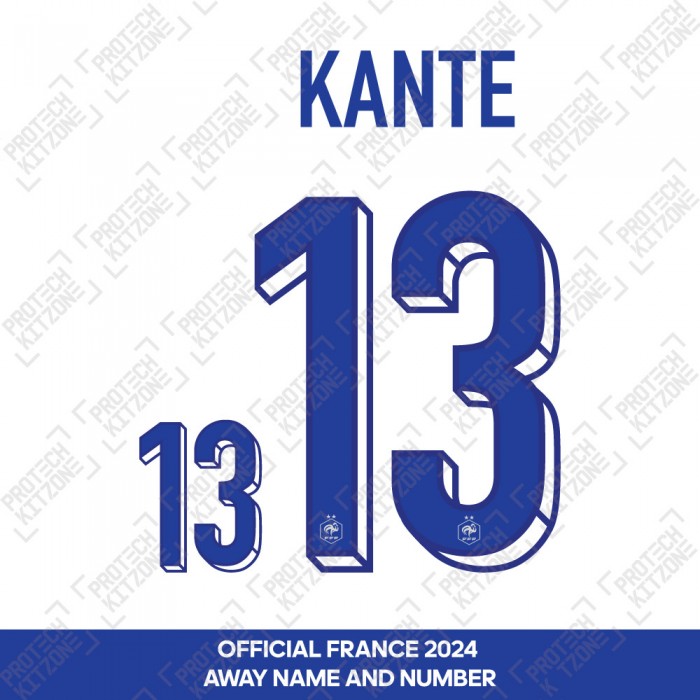 Kante 13 - Official France 2024 Away Name and Numbering