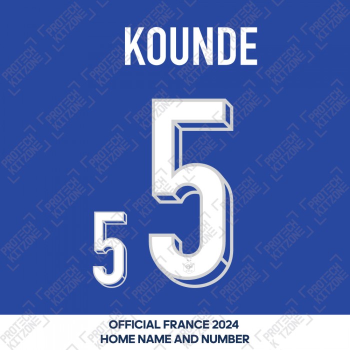 Kounde 5 - Official France 2024 Home Name and Numbering