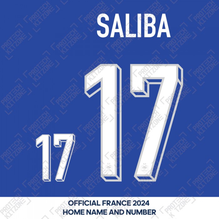 Saliba 17 - Official France 2024 Home Name and Numbering