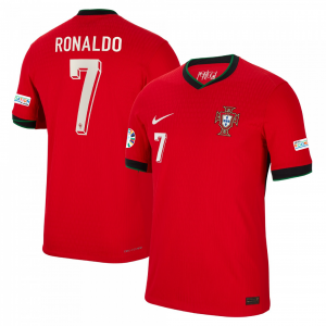 [Player Edition] Portugal 2024 Dri-Fit Adv. Home Shirt With Ronaldo 7 + Euro 2024 Patches