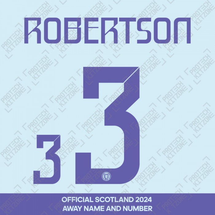 Robertson 3 - Official Scotland 2024 Away Name and Numbering