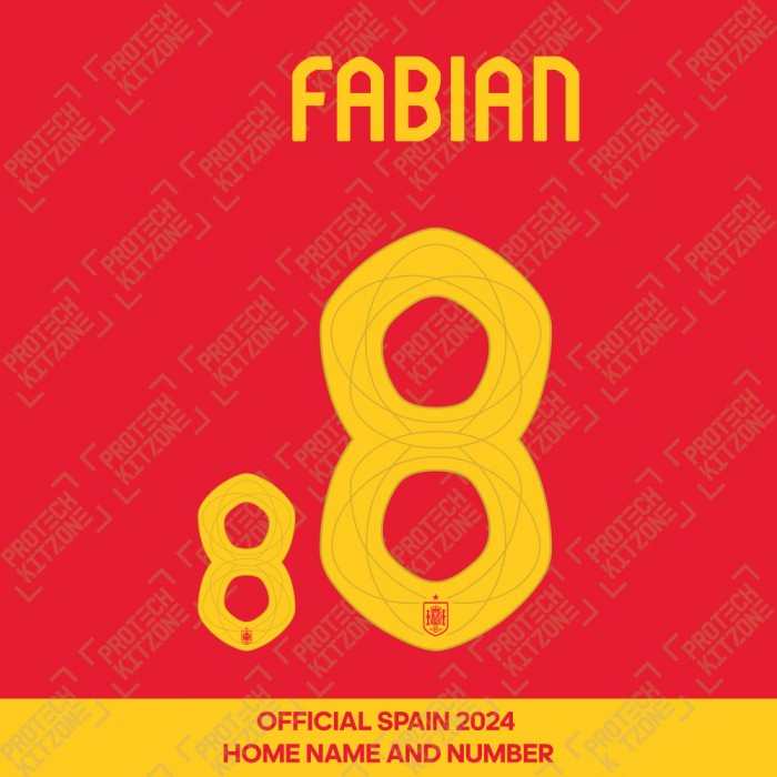 Fabian 8 - Official Spain 2024 Home Name and Numbering 