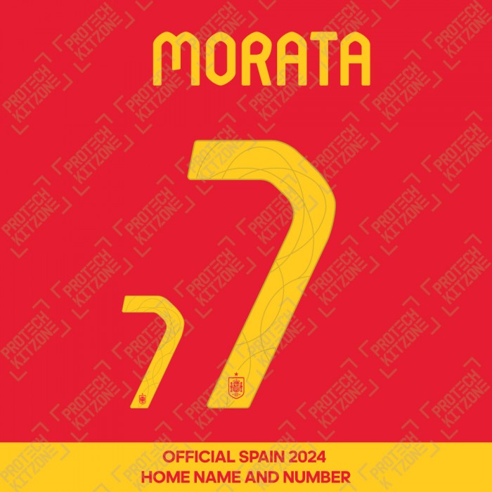 Morata 7 - Official Spain 2024 Home Name and Numbering 