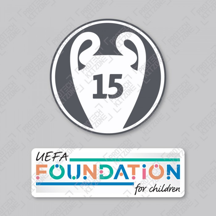 (Season 2024/25) Official Sporting iD UEFA UCL Titleholder 15 + UEFA Foundation Badge Set