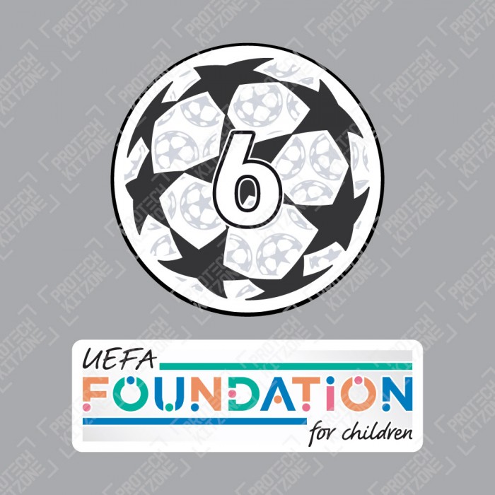 (Season 2024/25) Official Sporting iD UEFA UCL Starball BOH6 + UEFA Foundation Badge Set