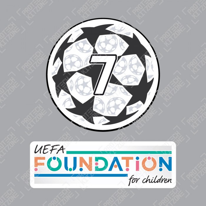 (Season 2024/25) Official Sporting iD UEFA UCL Starball BOH7 + UEFA Foundation Badge Set