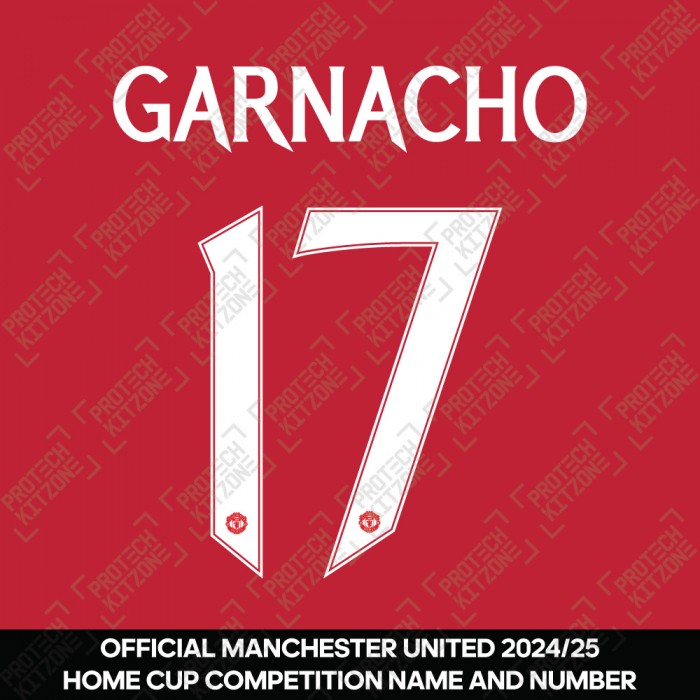 Garnacho 17 (Official Manchester United FC 2024/25 Home Name and Numbering) 