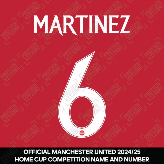 Martinez 6 (Official Manchester United FC 2024/25 Home Name and Numbering) 