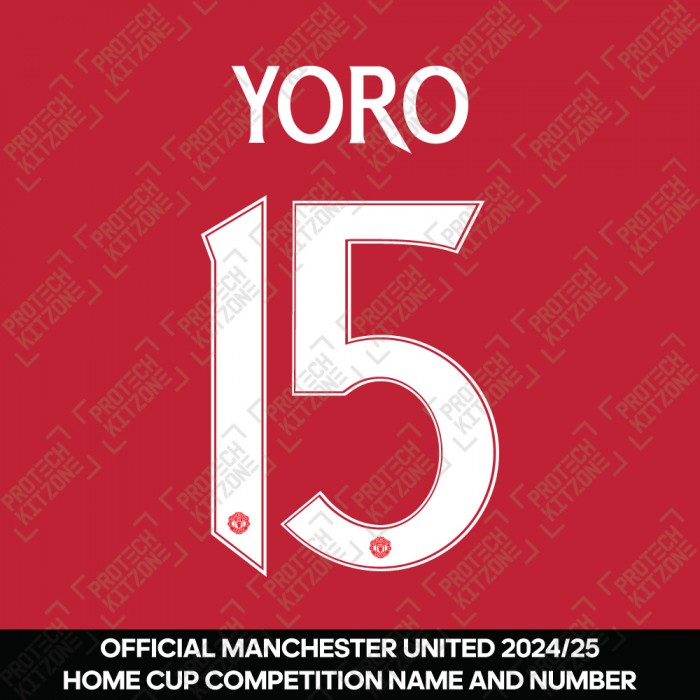 Yoro 15 (Official Manchester United FC 2024/25 Home Name and Numbering) 