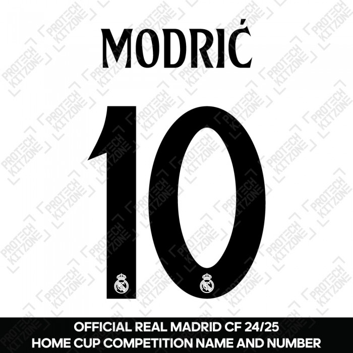Modrić 10 (Official Real Madrid CF 2024/25 Home Cup Competition Name and Numbering) 
