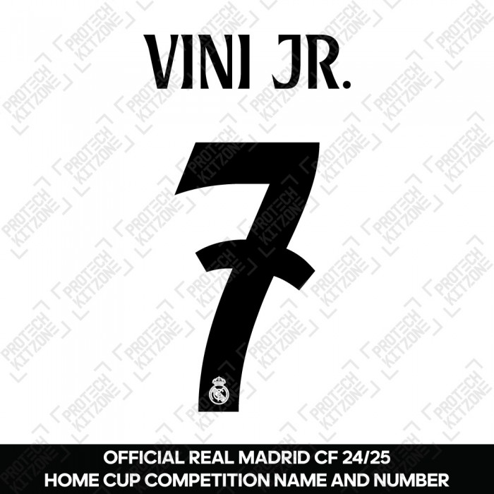 Vini Jr. 7 (Official Real Madrid CF 2024/25 Home Cup Competition Name and Numbering) 