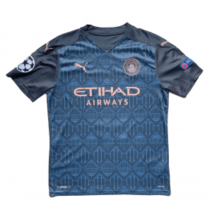 [Excellent 9/10] Manchester City 2020/21 Away Shirt With De Bruyne #17 (UEFA CL Full Set Version) - Size M 