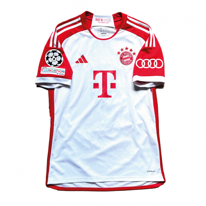 [Excellent 9/10] Bayern Munich 2023/24 Home Shirt With Kane #9 (UEFA CL Full Set Version) - Size Asia L