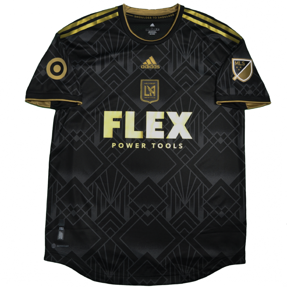 New Season Los Angeles FC Home football shirt 2022 - 2024. Sponsored by  Flex Power Tools
